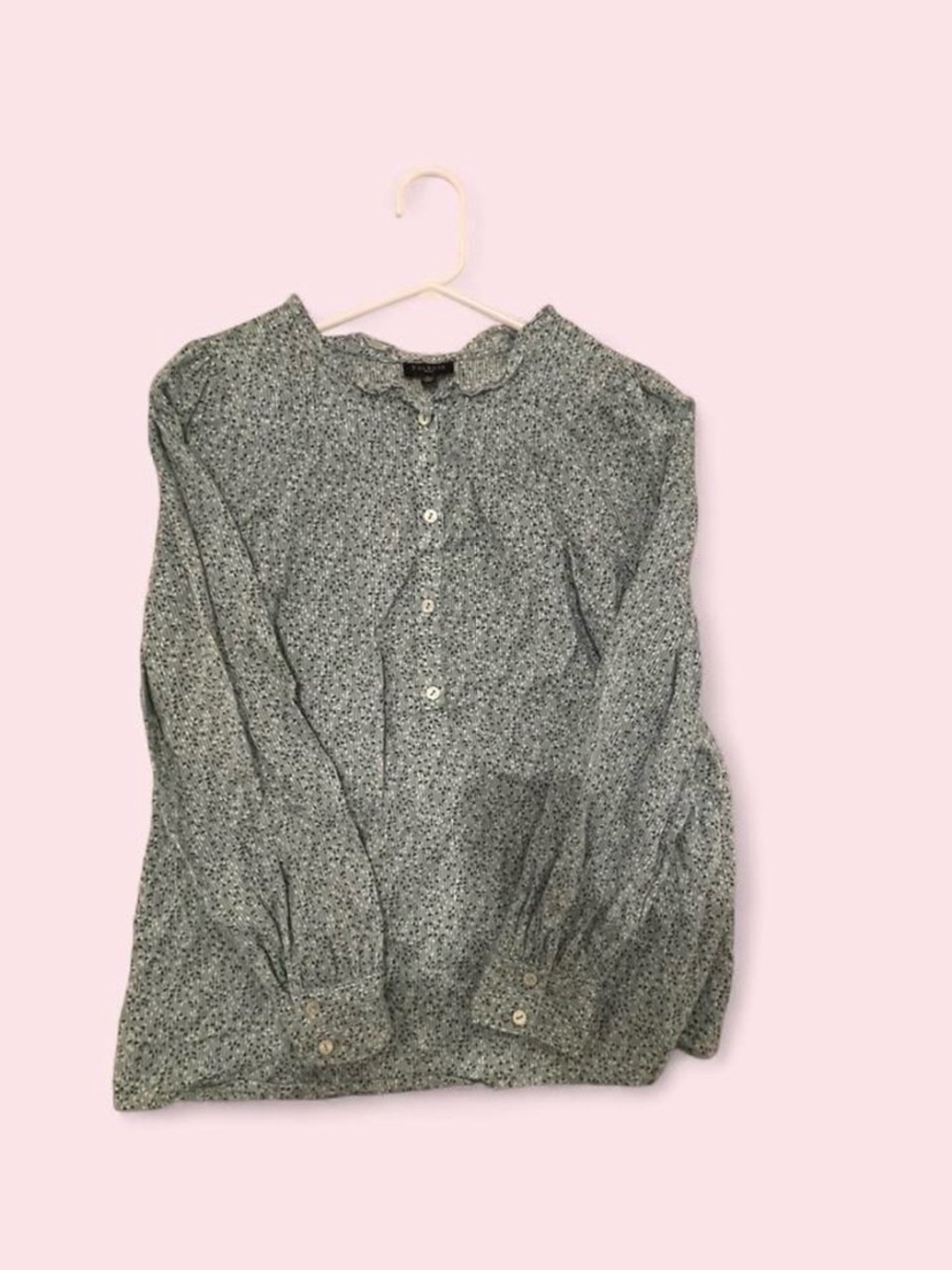 Talbots Green Button-Up Blouse in size S